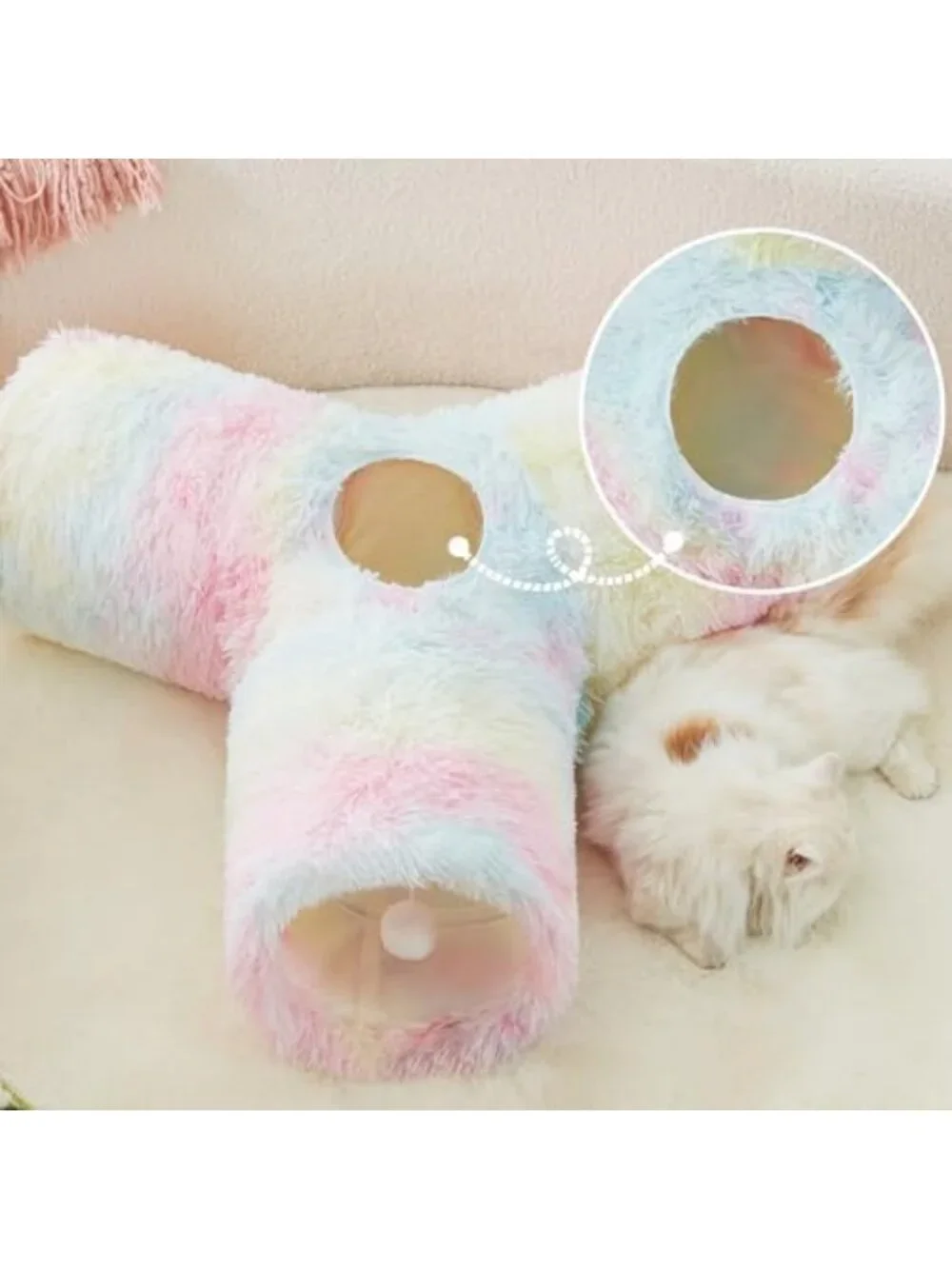 3-Way Collapsible Plush Cat Tunnel - Fun Indoor Toy for Kittens & Small Pets